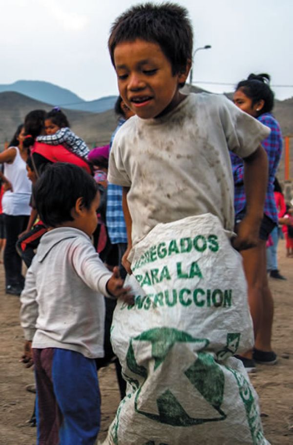 Fun with sack races!